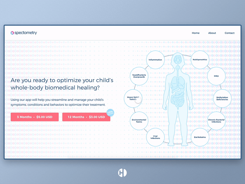 Spectometry Landing Page above the fold abovethefold animation design home page illustration landing landing page logo modern typography ui ux vector