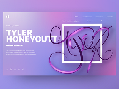Tyler Honeycutt, Visual Designer artwork design home page illustration modern personal brand procreate typography ui ux