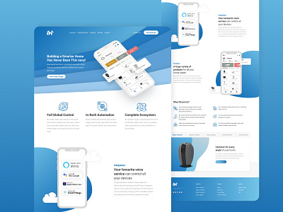 Smart Home App - Landing Page business website redesign smart app smart home ui web design website