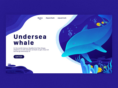 Aquarium home design illustration ui web