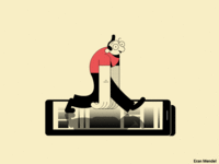 Scrolling mobile walk cycle motion vector animation character 2d