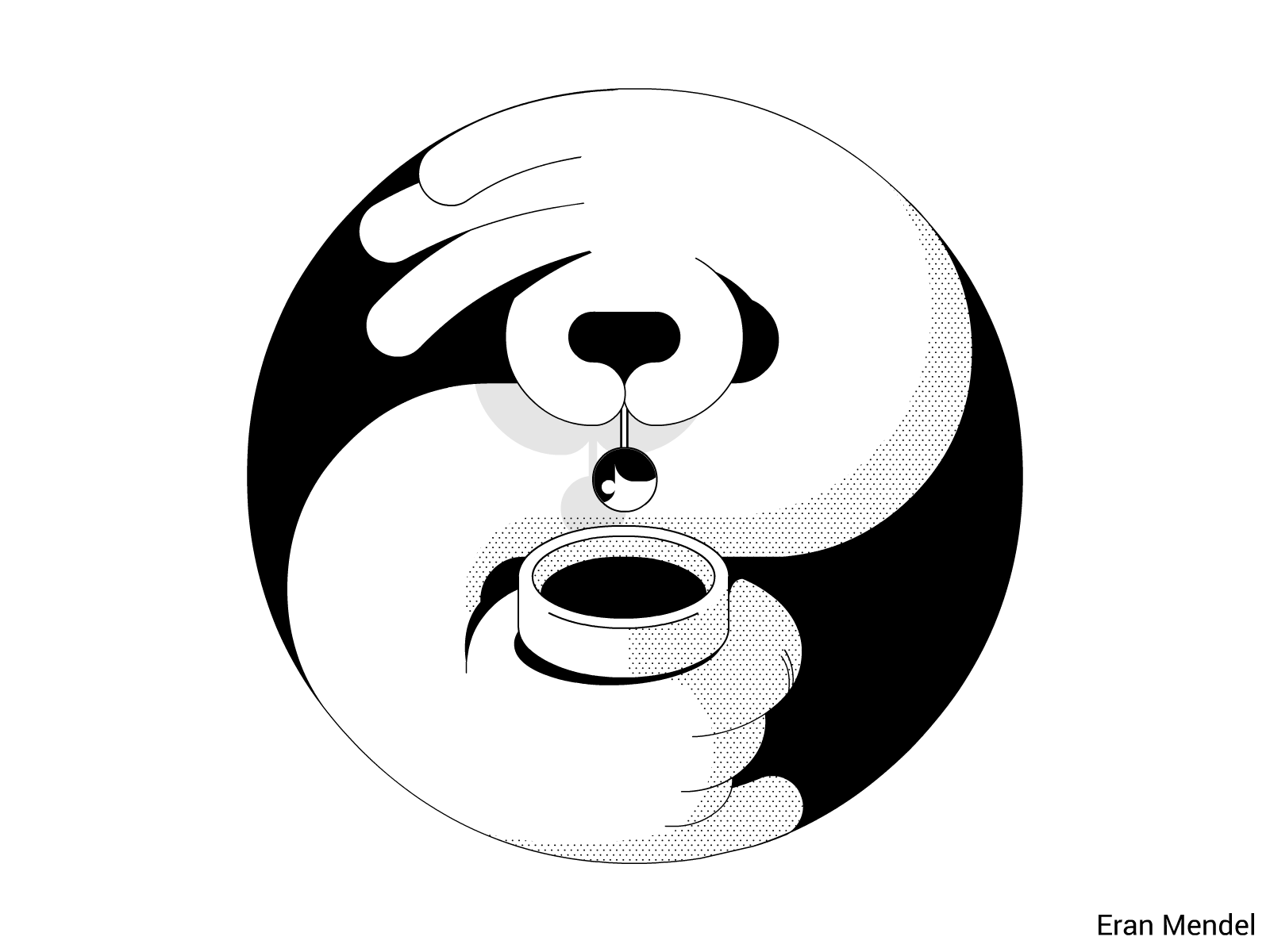 Tea Time 2d animation black black white loop