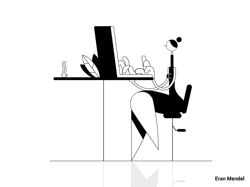 People at my office I leptop motion animation character loop office woman