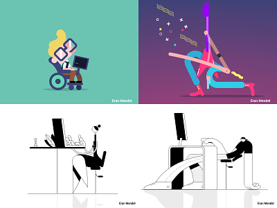 2018 animation character characters designer desktop eran mendel gif guitar illustration loop mobile music