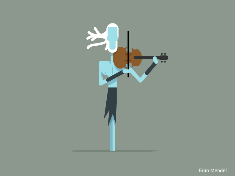 Winter is here 2d animal animation character characters design eran mendel flat game of thrones gif got hair illustration loop minimal motion music vector violin white walker