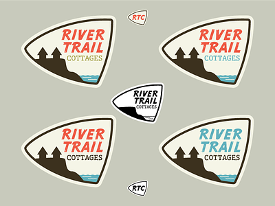 River Trail Cottages - Round 1 branding logo logos mid century modern outdoors retro vintage wip work in progress