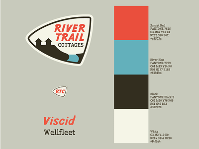 River Trail Cottages - Branding Guide Quickie branding branding guide logo logos mid-century modern outdoors retro vintage
