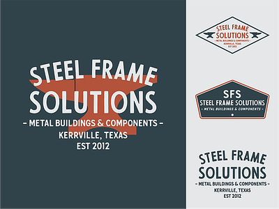 Steel Frame Solutions branding design logo typography vector vintage