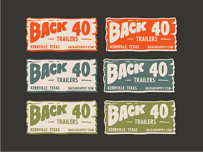 Back 40 Trailers - Color Comps branding design farm illustration logo ranch retro rural typography vector vintage