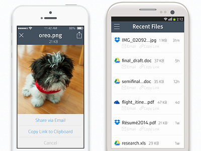 Early mobile mocks android cloud storage feed files ios ios7 iphone mobile puppy samsung share ui