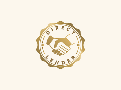 Direct Lender approved badge gold hands handshake icon lender lendup stamp