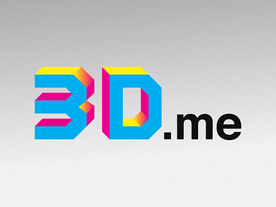 3D.me logo 3d bold cmyk geometric helvetica logo mark