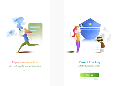 Guiding page app design illustration ui