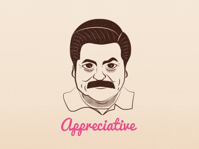 Ron Swanson Approves appreciative debut dribbble invite thanks