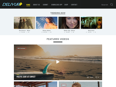 Video Website Concept beach concept design layout logo photoshop ui video