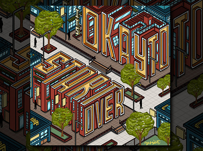 "Start Over" Hand Lettering digital art digital lettering hand lettering illustration illustrator art isometric isometric art isometric design isometric illustration lettering pixel art pixel artist typography