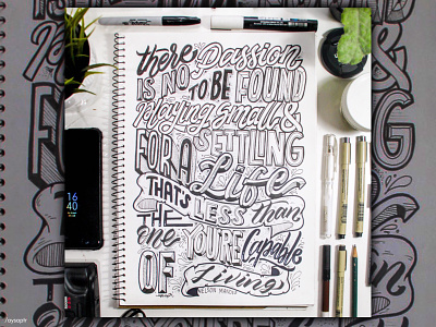 "There is no passion" Hand Lettering brush lettering calligraphy goodtype hand lettering illustration lettering lettering art manual lettering quotes typography typography art typography design