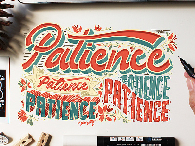 "Patience" Hand Lettering brush lettering digital lettering hand lettering lettering quotes typography
