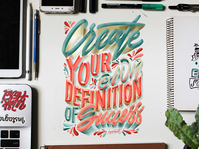 "Definition of Success" Hand Lettering brush lettering digital art digital lettering hand lettering lettering quotes typography