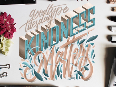 “Kindness Matters” Hand Lettering digital lettering goodtype hand lettering lettering type design typography