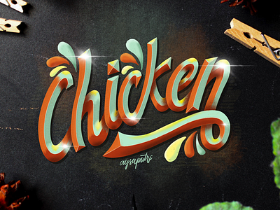 “Chicken” Hand Lettering brushlettering calligraphy digitalart digitallettering hand lettering handlettering lettering typography