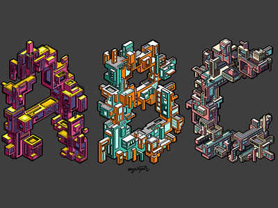 ABC Isometric Lettering