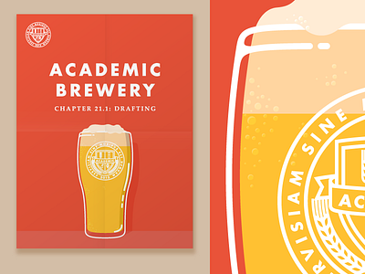 Academic Brewery Poster (3 of 3) beer brewery bubbles close up draft foam glass illustration poster seal