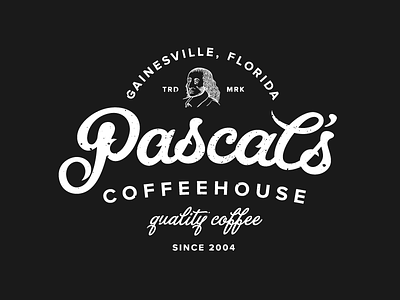 Pascal's Coffeehouse coffee custom hand lettering lettering lockup script shirt texture type typography