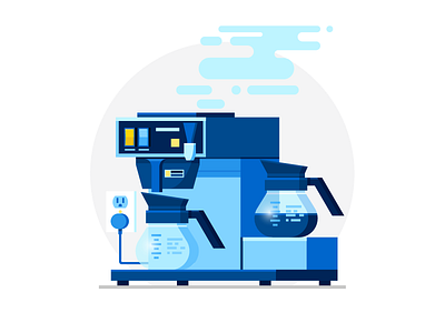 Empty State Illustration – Part 2 coffee coffee machine coffee pot empty state flat illustration office plug steam