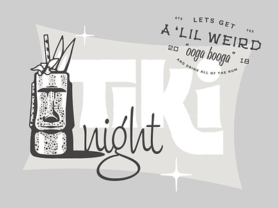 🍹Tiki Night 🍹 cocktail custom type illustration lettering lockup party tiki typography