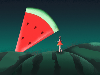 Watermelon character fruit illustration vector watermelon