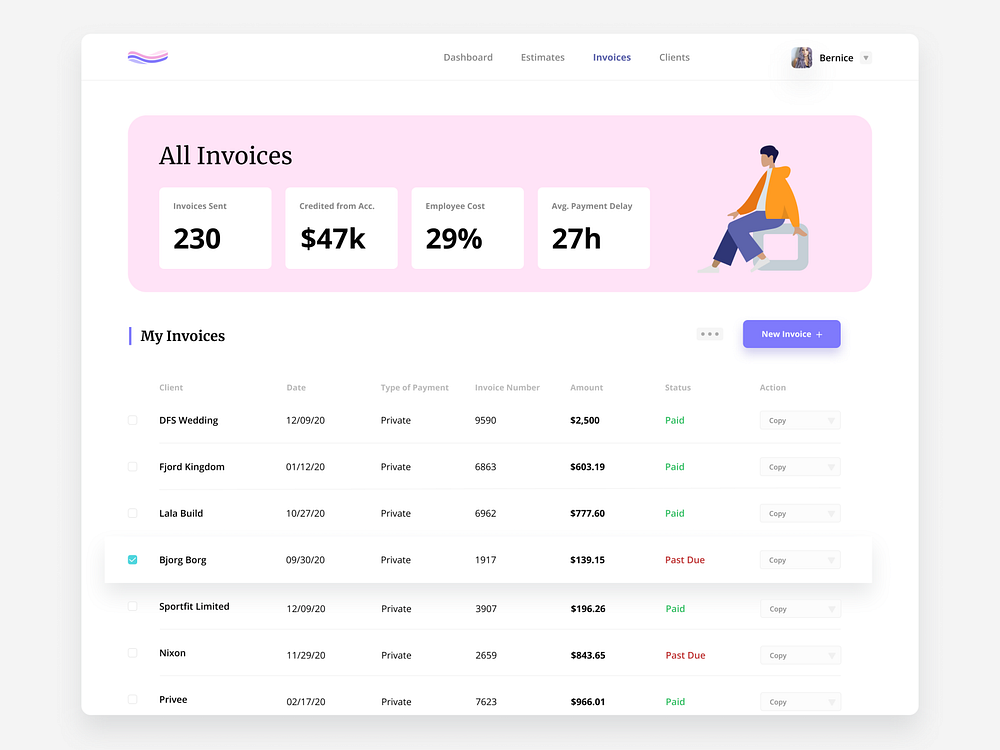 Invoice Platform by Ben Lau on Dribbble