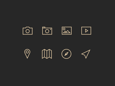Introducing Lush Icons camera clean compass flat font icons ios7 map photo video