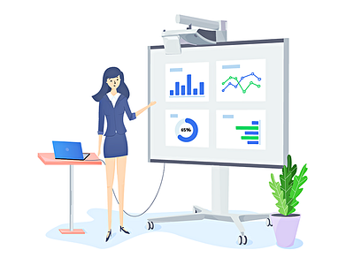 Girl and the board character deeptheme design drawing illustration slider ui ux webnus website wordpress