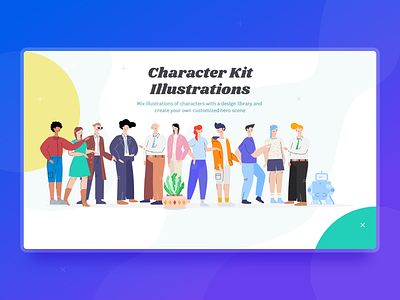 Character Kit Illustrations boy branding character character design clean concept design drawing gir illustration plant pot robot sketch slide slider theme webnus