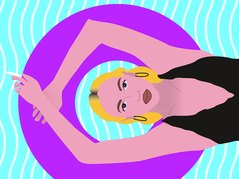Girl in the pool cigarette gif girl illustrated illustration pool
