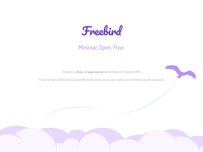 Freebird Landing Page bird clouds figma figmadesign illustration landing page design mock up purple vector