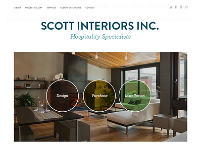 Scott Interiors homepage animation circle circles color css3 furniture interiors responsive website wordpress