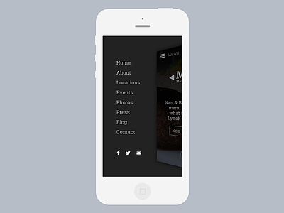 3D menu for new restaurant group website 3d css animation ios iphone mobile navigation web design wordpress