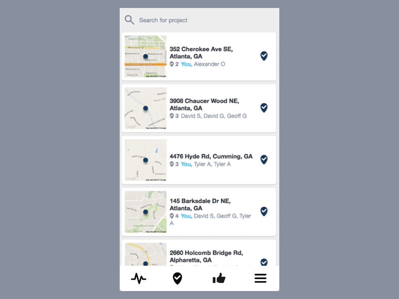 Transition from sticky nav to full menu principle transition animation navigation android ios mobile