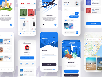 Airways App UI Concept adobexd analytic app appuidesign chat clean ui design graph illustration ios app map mobile app mobile ui modern shopping signup trendy ui uiuxdesign ux