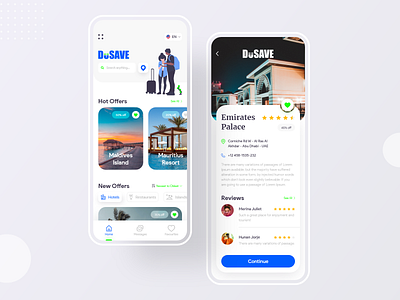 DuSave App UI Design app appuidesign booking clean ui design discount hotels illustration ios app mobile app mobile ui modern offer restaurant search ui uitrend uiuxdesign ux uxtrends