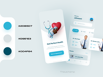Doctor Appointment App UI Design app appointment call clean ui colorpalette doctor doctor appointment health heart iosapps minimalism mobile ui mobileapps teeth ui uidesign uidesigner uiuxdesign uiuxdesigner ux