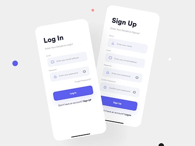 Login & Sign Up App UI Concept app appuidesign clean ui concept design iosapp login minimalui mobile app mobiledesign mobileui modern signup ui uiux uiuxdesign ux