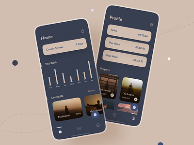Meditation Tracker App UI Design