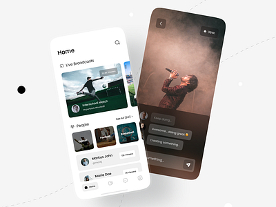 Broadcast App UI Design