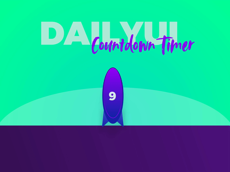 #DailyUI - 014 - countdown timer 100daychallenge blue countdown countdown timer dailyui design green illustration micro interaction purple space spaceship ui ui design