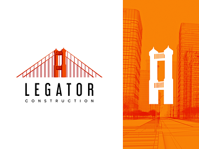 Legator - Experimental Logo bridge building construction construction logo engineers