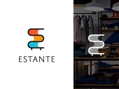 Estante(Shelf) - Experimental Logo bed books estante flat furniture home logo minimal shelf shelve shelves shop