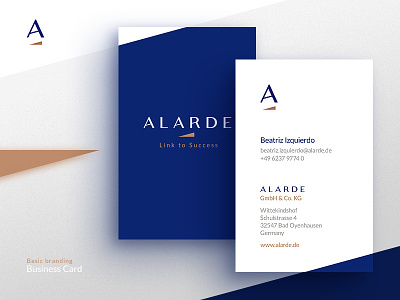 Alarde — Business Card brand branding business card ci cobalt copper corporate identity homo faber logo visual identity